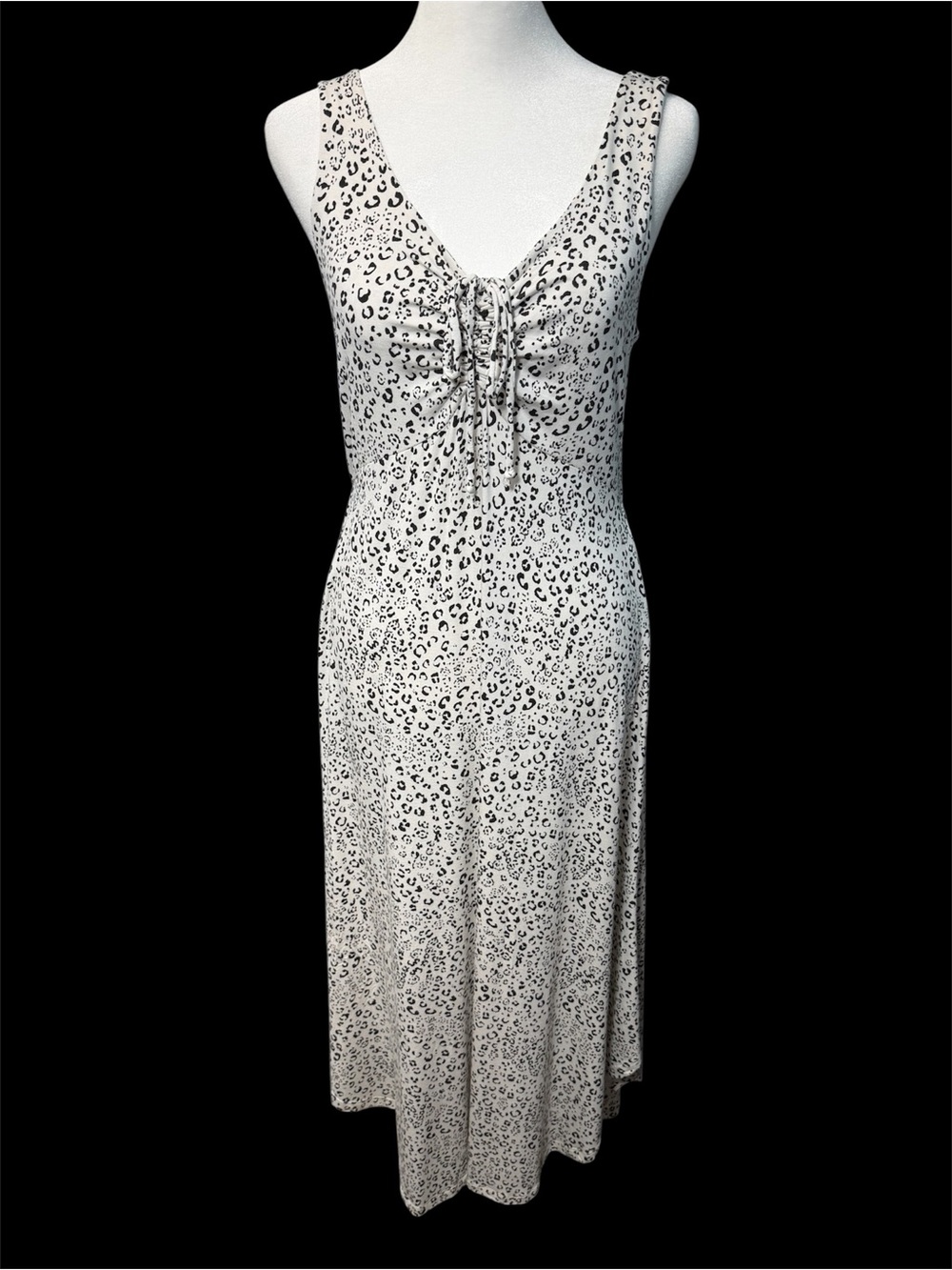 Z Supply Leopard Print Sleeveless V-Neck Tie Front Dress NWT